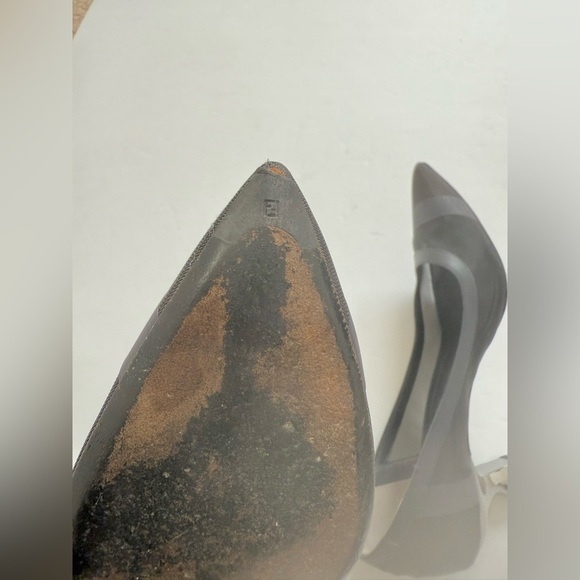 Fendi Navy Blue Black Mesh leather trim Colibri pumps EU 38 - Picture 11 of 13